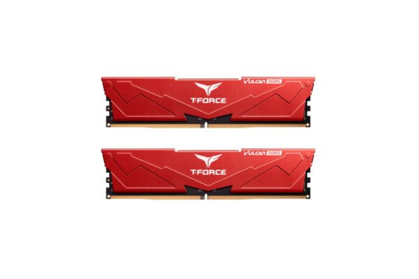 DDR5 32GB KIT 2x16GB PC 6000 Team T-Force Vulcan FLRD532G6000HC30DC01 rot