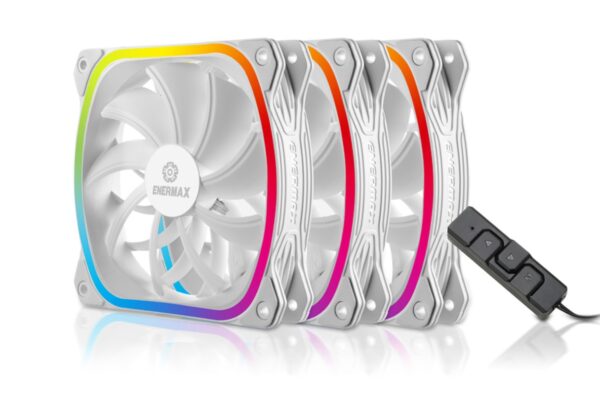 PC- Gehäuselüfter Enermax SquA RGB UCSQARGB12P-W-BP3  – 3er Pack (weiß)