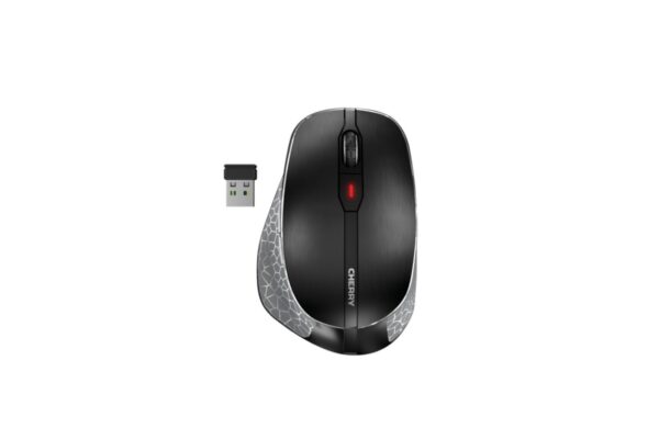Mouse Cherry MW 8C ERGO – (JW-8600)- ergonomisch – optisch – 6 Tasten – kabellos – 2.4 GHz, Bluetooth 4.0 – kabelloser Empfänger (USB)