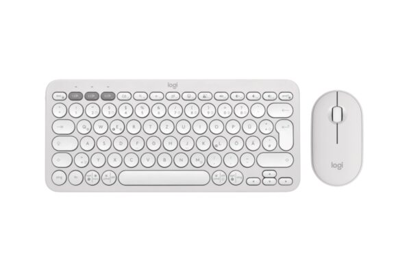 Keyboard & Mouse Logitech Wireless Combo Pebble 2 white (DE) (920-012204)